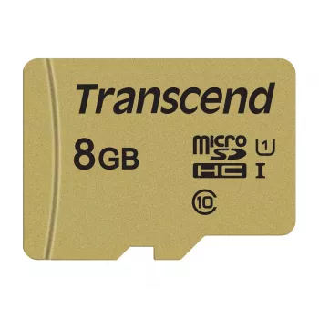 TRANSCEND Κάρτα Micro-SDHC 500s 8 GB UHS-I U1 MLC με αντάπτορα