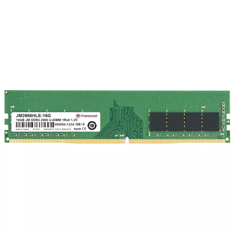 Transcend JetRAM JM2666HLE-16G μονάδα μνήμης 16 GB DDR4 2666 MHz U-DIMM 288 ακίδων CL19