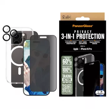 PanzerGlass 3-in-1 Privacy Protection Bundle iPhone '24 6,3 ίντσες Pro