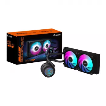 GIGABYTE AORUS WATERFORCE II 240 AIO Υδρόψυκτη CPU – 2x120mm ARGB ανεμιστήρες, μηχανισμός συρόμενου κλειδώματος, DAISY-CHAIN, συμβατό με Intel LGA 1851 και AMD AM5