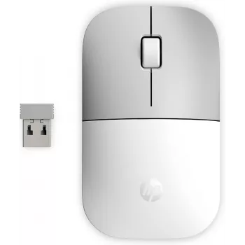HP Z3700 Κεραμικό Λευκό Ασύρματο ποντίκι, αμφίχειρο, οπτικό, RF Wireless, 1200 DPI, Ασημί, Λευκό