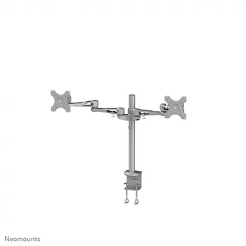 Neomounts FPMA-D935D βάση γραφείου για δύο οθόνες, πλήρους κίνησης, στερέωση με σφιγκτήρα, 14–27 ιντσών (35,6–68,6 cm), 6 kg ανά οθόνη, VESA 75x75/100x100, ασημί