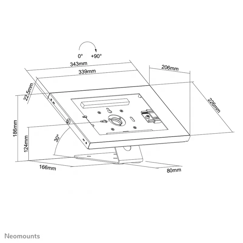 Neomounts DS15-630WH1 Βάση tablet για γραφείο και τοίχο 9,7-11 inch - κλειδωνόμενη