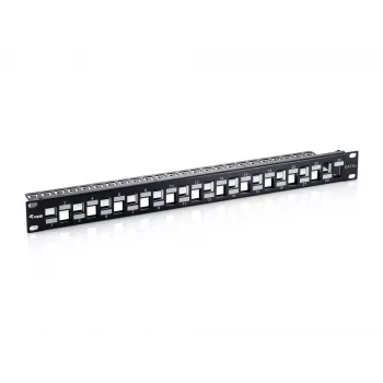 Equip Patchpanel 24 Θέσεων Keystone Cat.6A Θωρακισμένο, Μαύρο