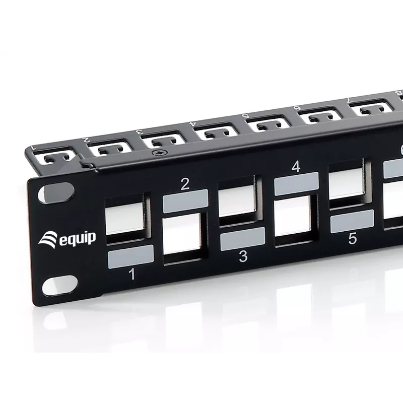 Equip Patchpanel 24 Θέσεων Keystone Cat.6A Θωρακισμένο, Μαύρο