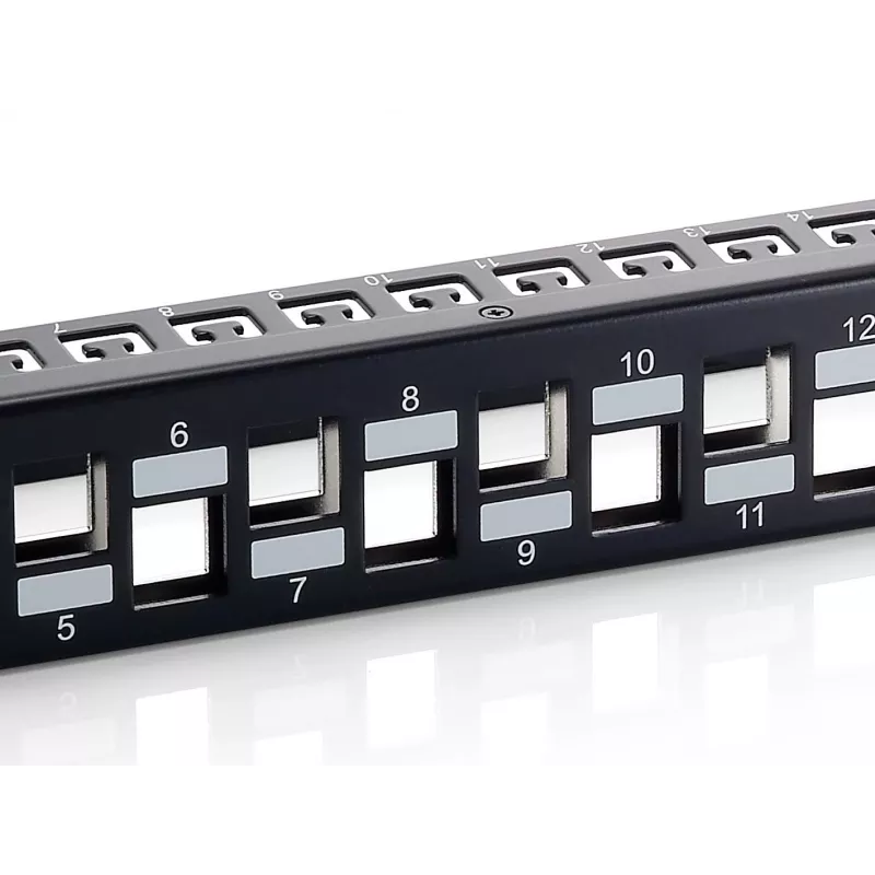 Equip Patchpanel 24 Θέσεων Keystone Cat.6A Θωρακισμένο, Μαύρο