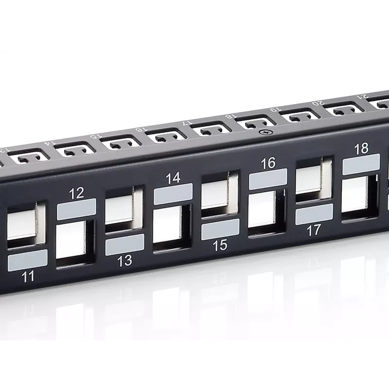 Equip Patchpanel 24 Θέσεων Keystone Cat.6A Θωρακισμένο, Μαύρο
