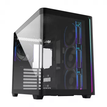 FSP M580-BP Plus κουτί υπολογιστή Midi Tower, ATX/mATX/Mini-ITX, ARGB, ψημένο γυαλί, 4 ανεμιστήρες 120 mm, μαύρο