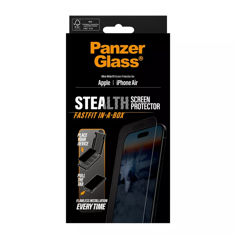 PanzerGlass ® Stealth Screen Protector iPhone Air | Ultra-Wide Fit με FASTFIT IN-A-BOX