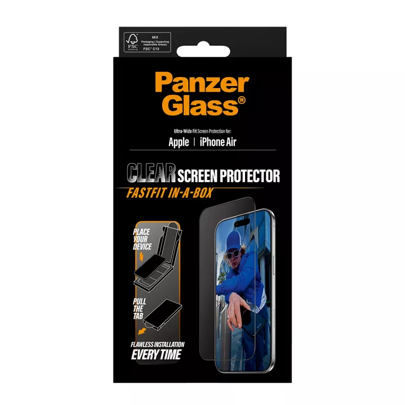 PanzerGlass ® Μεμβράνη προστασίας οθόνης iPhone Air | Ultra-Wide Fit με FASTFIT IN-A-BOX