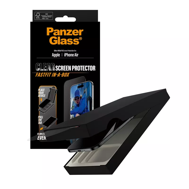 PanzerGlass ® Μεμβράνη προστασίας οθόνης iPhone Air | Ultra-Wide Fit με FASTFIT IN-A-BOX