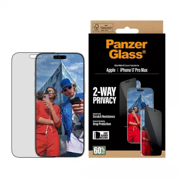 Προστασία οθόνης PanzerGlass 2-Wege-Αντιθαμβωτική για iPhone 17 Pro Max — σκληρυμένο γυαλί, Ultra-Weit-Passform, EasyAligner