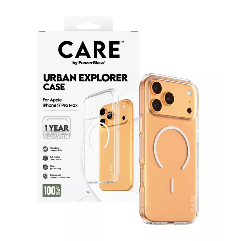 Θήκη PanzerGlass CARE by Flagship Case Transparent Urban Explorer White MagSafe iPhone 17 Pro Max