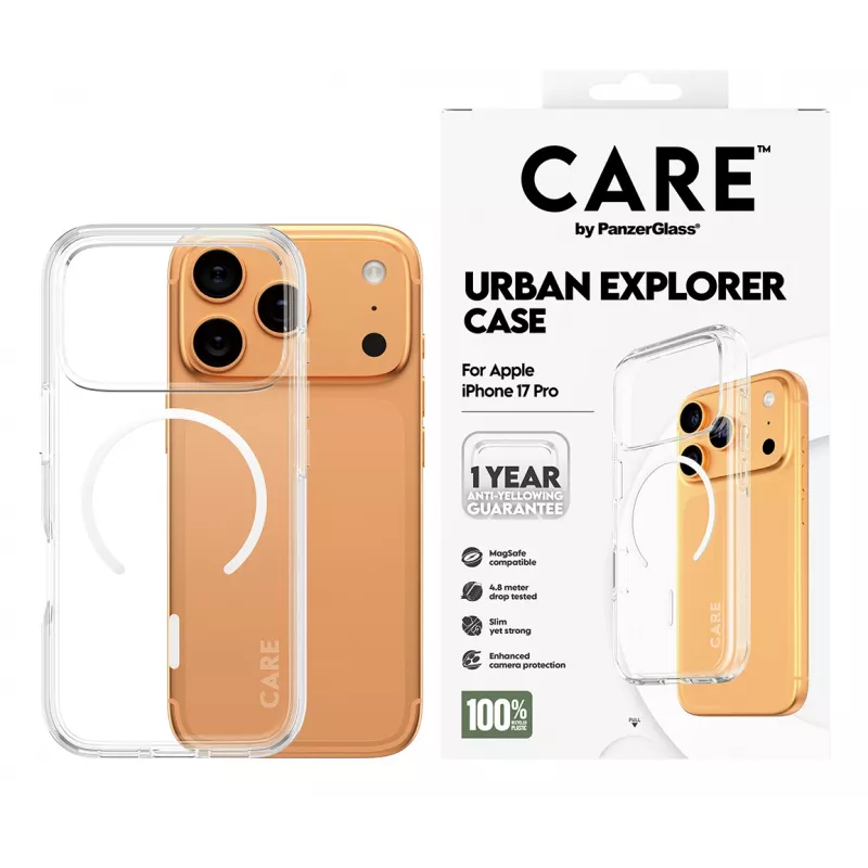 Θήκη PanzerGlass CARE™ by ® Urban Explorer Case Transparent με White MagSafe iPhone 17 Pro