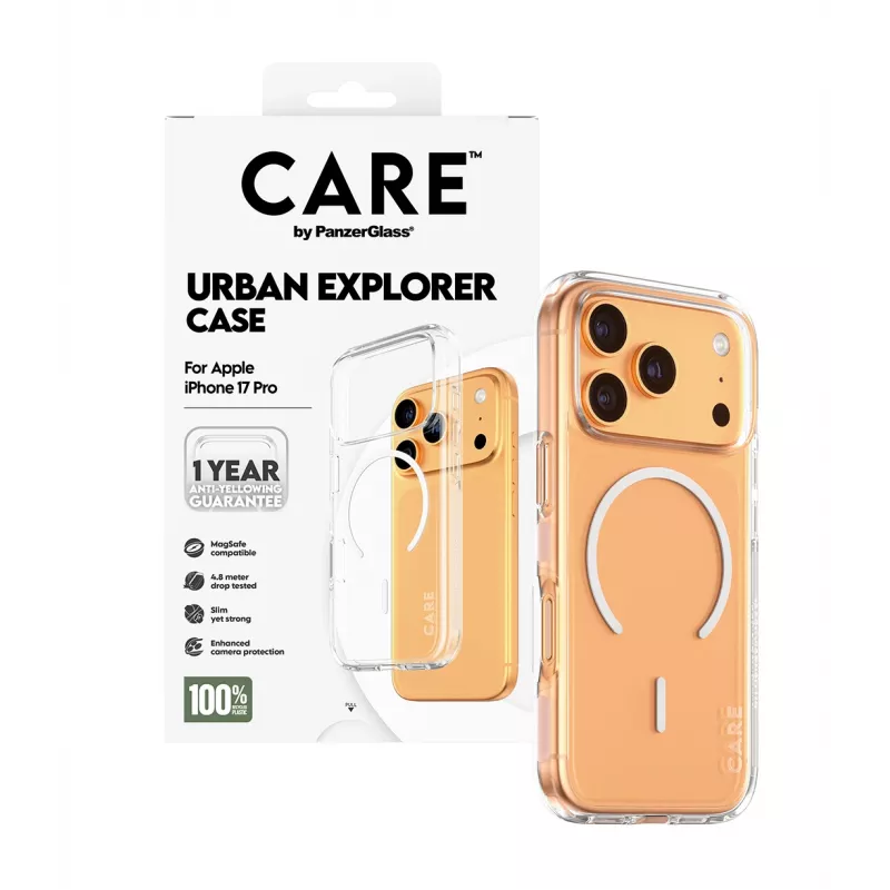Θήκη PanzerGlass CARE™ by ® Urban Explorer Case Transparent με White MagSafe iPhone 17 Pro