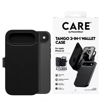 Θήκη πορτοφόλι PanzerGlass CARE Tango 2-in-1 με MagSafe για iPhone Air — μαύρη