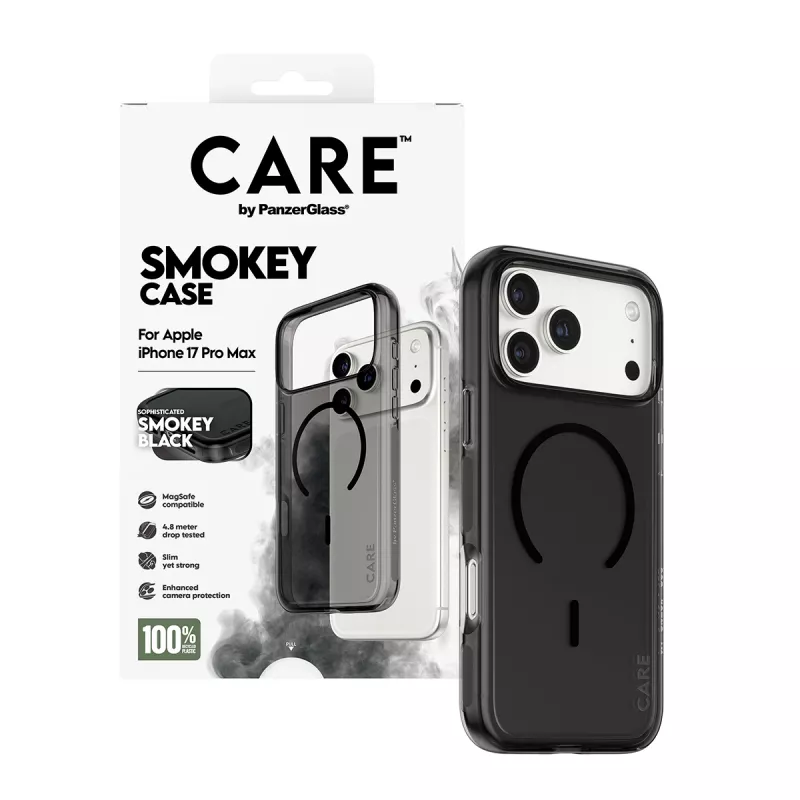 Θήκη PanzerGlass CARE™ by ® Urban Explorer Case Smokey με μαύρο MagSafe iPhone 17 Pro Max