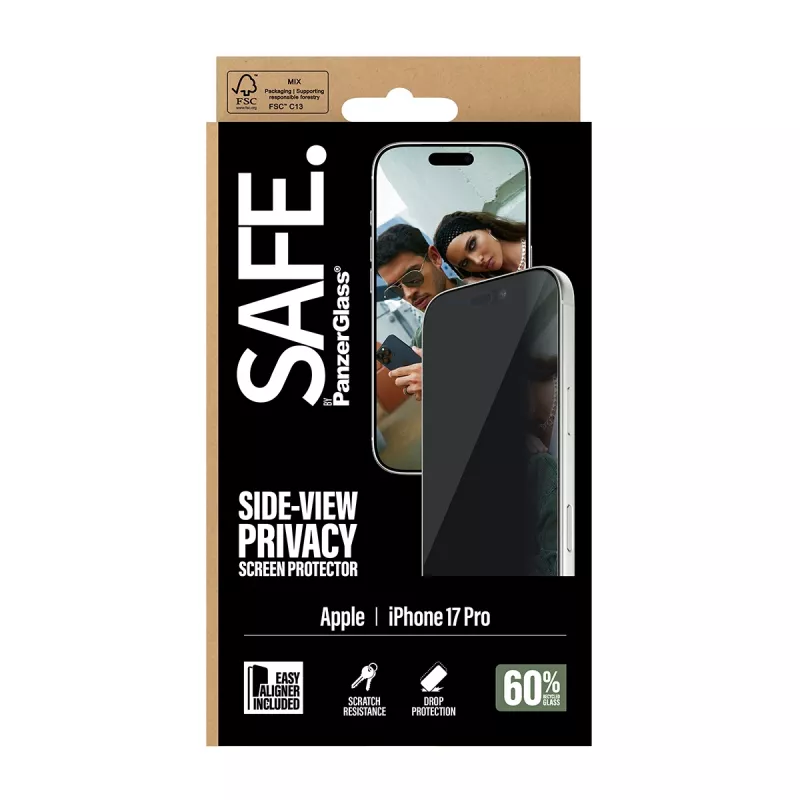Προστασία οθόνης PanzerGlass SAFE. by ® 2-Way Privacy iPhone 17 Pro | Ultra-Wide Fit με EasyAligner