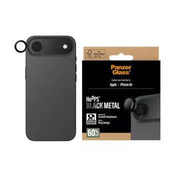 Προστασία φακού κάμερας PanzerGlass Hoops για iPhone Air — σκληρυμένο γυαλί, μαύρο, ανθεκτικό σε γρατσουνιές και κρούσεις