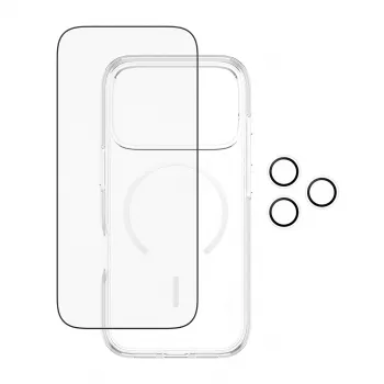 Σετ προστασίας οθόνης PanzerGlass CARE 3-in-1 Flagship Explorer για iPhone 17 Pro – σκληρυμένο γυαλί, PET, σιλικόνη, διαφανές