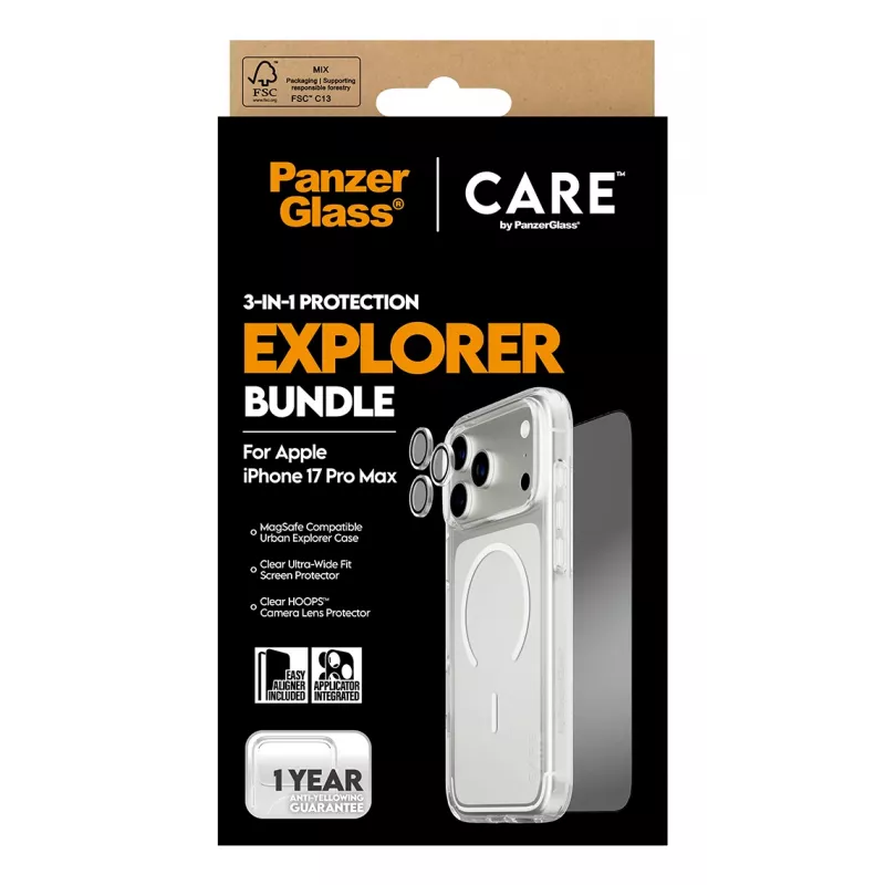 PanzerGlass ® | CARE by ® Flagship 3-in-1 Urban Explorer σετ iPhone 17 Pro Max