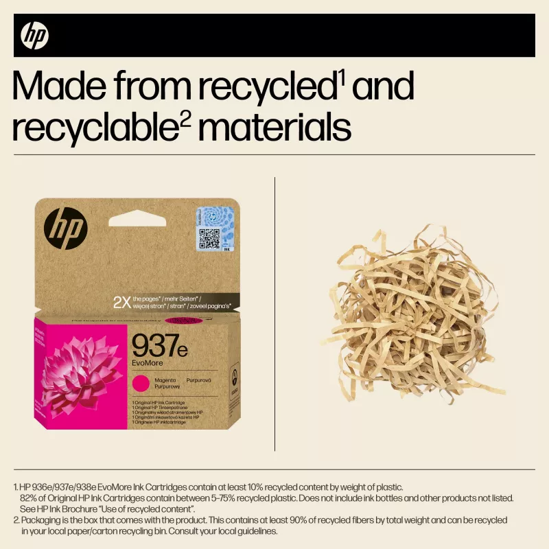 Γνήσιο δοχείο μελανιού HP 937e EvoMore Magenta