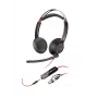 Στερεοφωνικό headset HP Poly Blackwire 5220 USB-C + βύσμα 3,5 mm + προσαρμογέας USB-C/A