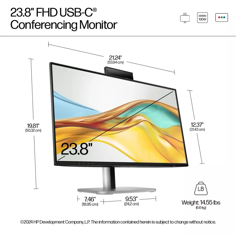 HP Series 5 Pro 23,8 inch FHD USB-C Οθόνη συνεδριάσεων - 524pm