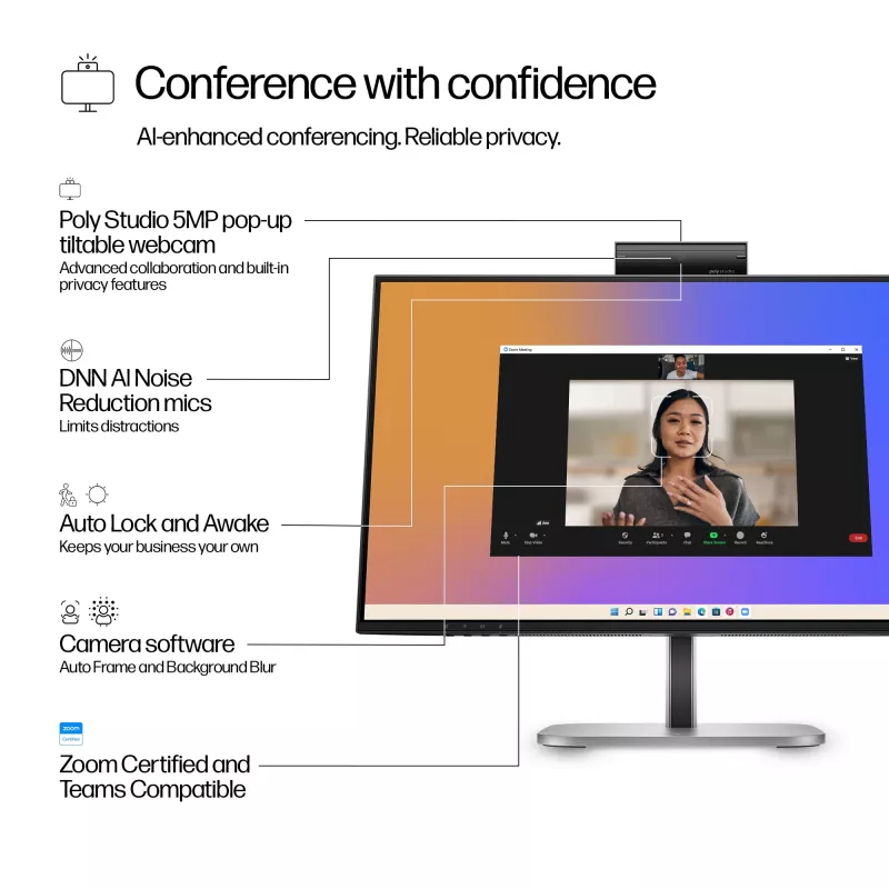 HP Series 5 Pro 23,8 inch FHD USB-C Οθόνη συνεδριάσεων - 524pm