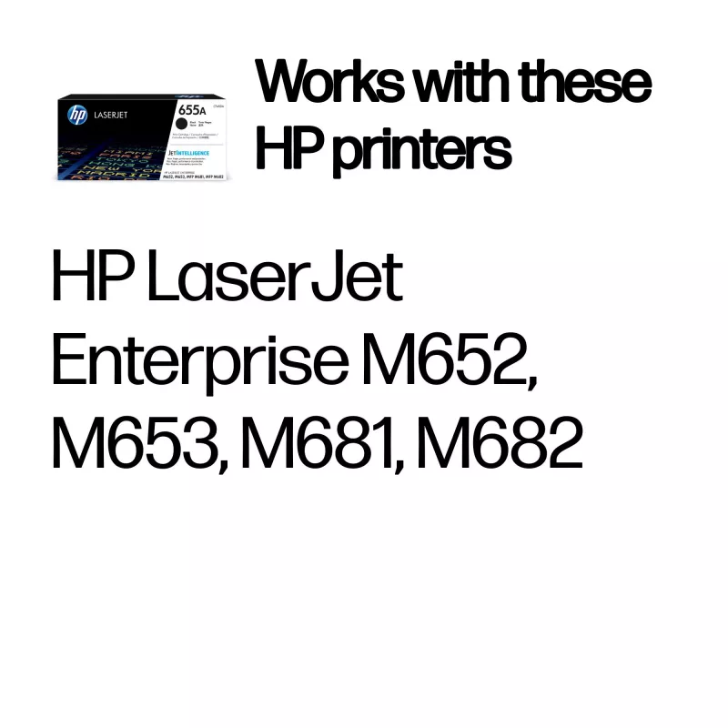 HP 655A μαύρο γνήσιο δοχείο τόνερ LaserJet, 12500 σελίδες, μαύρο, 1 τεμ.