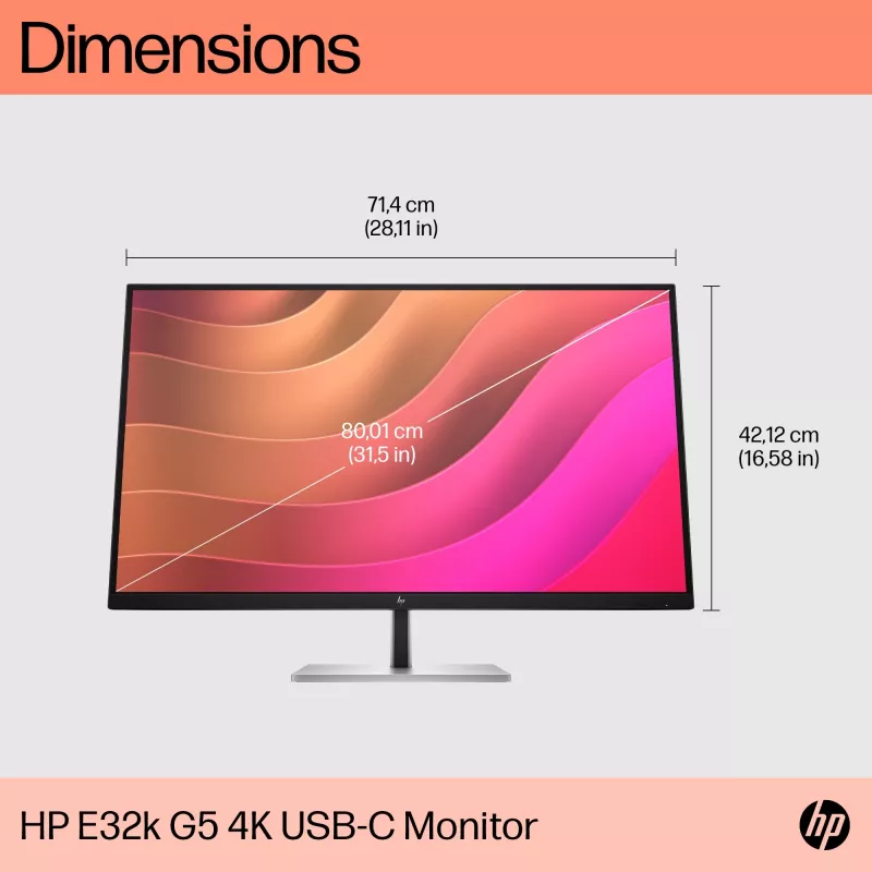 Οθόνη HP E32k G5 31,5 ίντσες 4K Ultra HD LCD 3840 x 2160