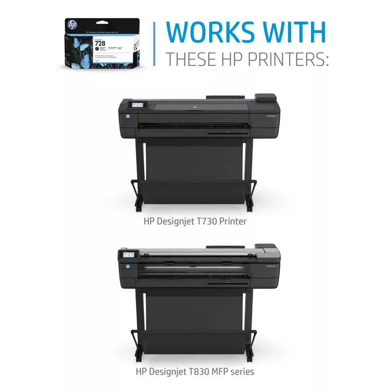 HP 728 130-ml Μαύρο ματ DesignJet Μελανοδοχείο