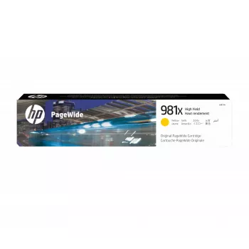HP 981X Υψηλής απόδοσης Κίτρινο Γνήσιο Μελανοδοχείο PageWide, Κίτρινο, 1 τεμ., 10000 σελίδες