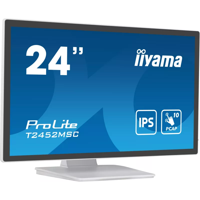 iiyama ProLite T2452MSC-W1 οθόνη υπολογιστή 61 cm (24 ίντσες) 1920 x 1080 Pixel Full HD LCD Touchscreen Multi-User λευκό