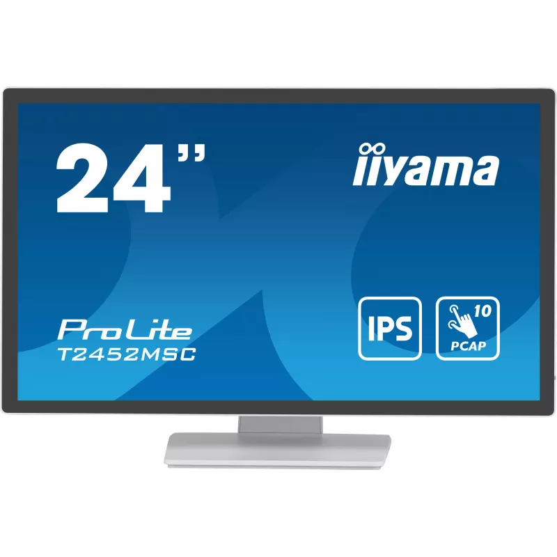 iiyama ProLite T2452MSC-W1 οθόνη υπολογιστή 61 cm (24 ίντσες) 1920 x 1080 Pixel Full HD LCD Touchscreen Multi-User λευκό