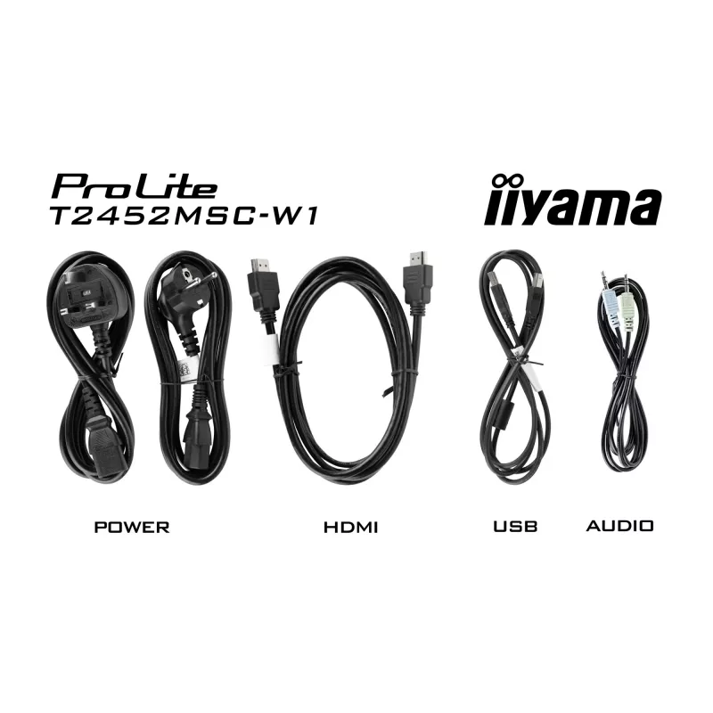 iiyama ProLite T2452MSC-W1 οθόνη υπολογιστή 61 cm (24 ίντσες) 1920 x 1080 Pixel Full HD LCD Touchscreen Multi-User λευκό