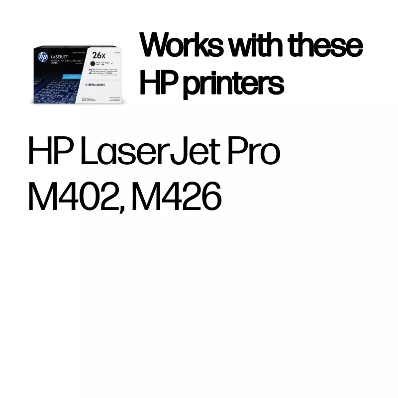 HP 26X συσκευασία 2 τεμ. υψηλής απόδοσης μαύρα γνήσια τόνερ LaserJet