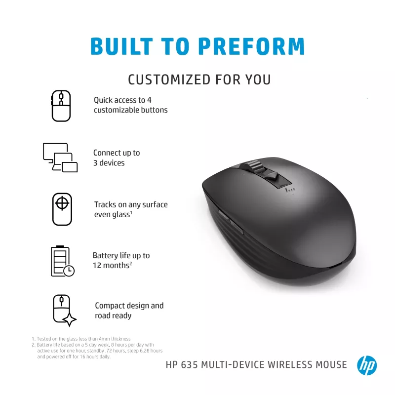 Ποντίκι HP 635 Multi-Device Wireless RF Wireless + Bluetooth