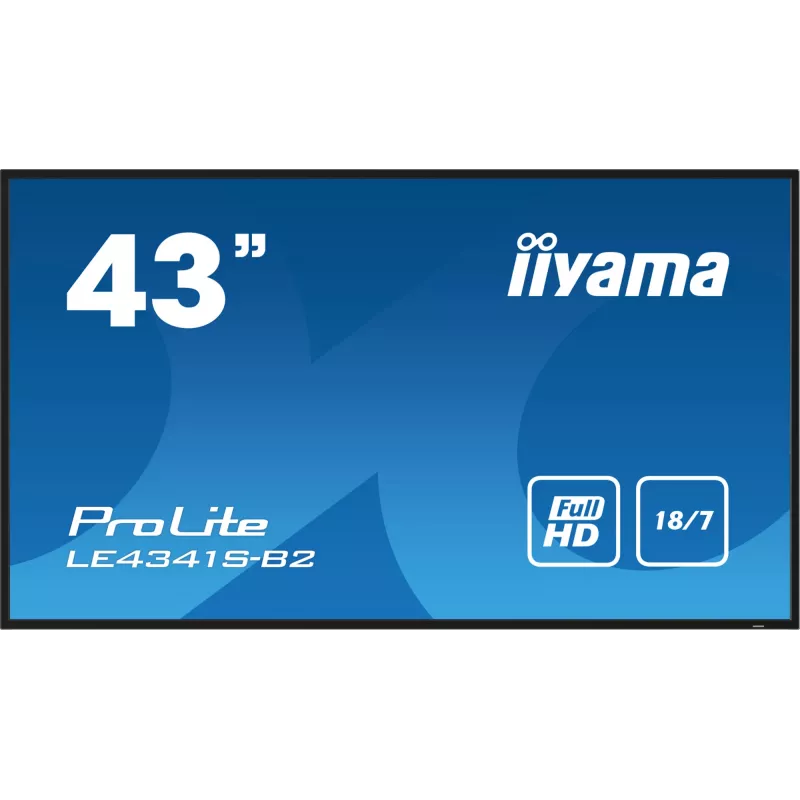 iiyama PROLITE LE4341S-B2 ψηφιακή οθόνη σήμανσης 108 cm (42,5 inch) LCD 350 cd/m² Full HD μαύρο 18/7