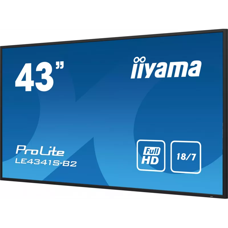 iiyama PROLITE LE4341S-B2 ψηφιακή οθόνη σήμανσης 108 cm (42,5 inch) LCD 350 cd/m² Full HD μαύρο 18/7