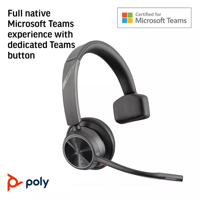 HP Poly Voyager 4310 Microsoft Teams πιστοποιημένο Headset USB-C + BT700 Dongle