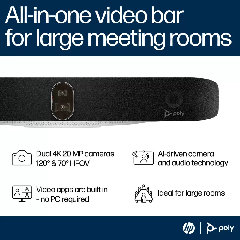 HP Poly Studio X72 All-In-One Video Bar