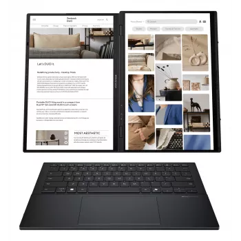 ASUS Zenbook Duo UX8406CA-PZ068X Laptop, Intel Core Ultra 9 285H, 14 inch 3K, 32GB, 2TB SSD, Windows 11 Pro, γερμανικό πληκτρολόγιο QWERTZ