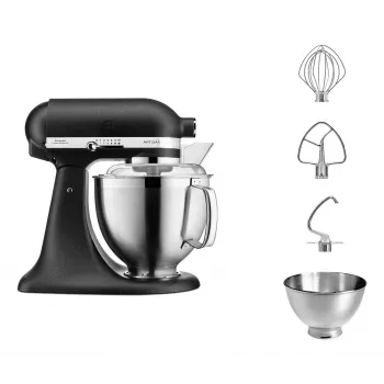 Μίξερ κουζίνας KITCHENAID ARTISAN 5KSM185PS — μπολ ανοξείδωτου χάλυβα 4,8 L, 300 W, 10 ταχύτητες, μαύρο