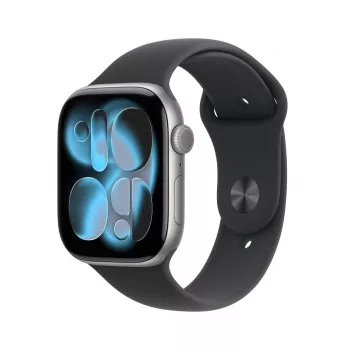 APPLE Watch Series 11 GPS 46mm Θήκη αλουμινίου Space Grey με μαύρο αθλητικό λουράκι S/M