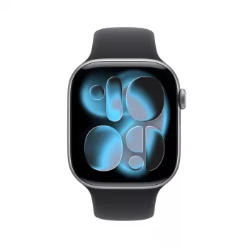 APPLE Watch Series 11 GPS 46mm Θήκη αλουμινίου Space Grey με μαύρο αθλητικό λουράκι S/M