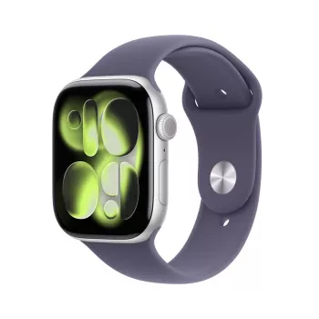 APPLE Watch Series 11 GPS + Cellular 46mm Θήκη αλουμινίου Ασημί με αθλητικό λουράκι Purple Fog M/L