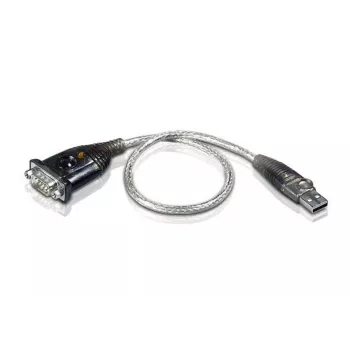 ATEN Μετατροπέας USB σε σειριακό, ανοξείδωτο ατσάλι, διαφανές, μαύρο, 0,35 m, USB Type-A, DB-9, αρσενικό βύσμα, αρσενικό βύσμα