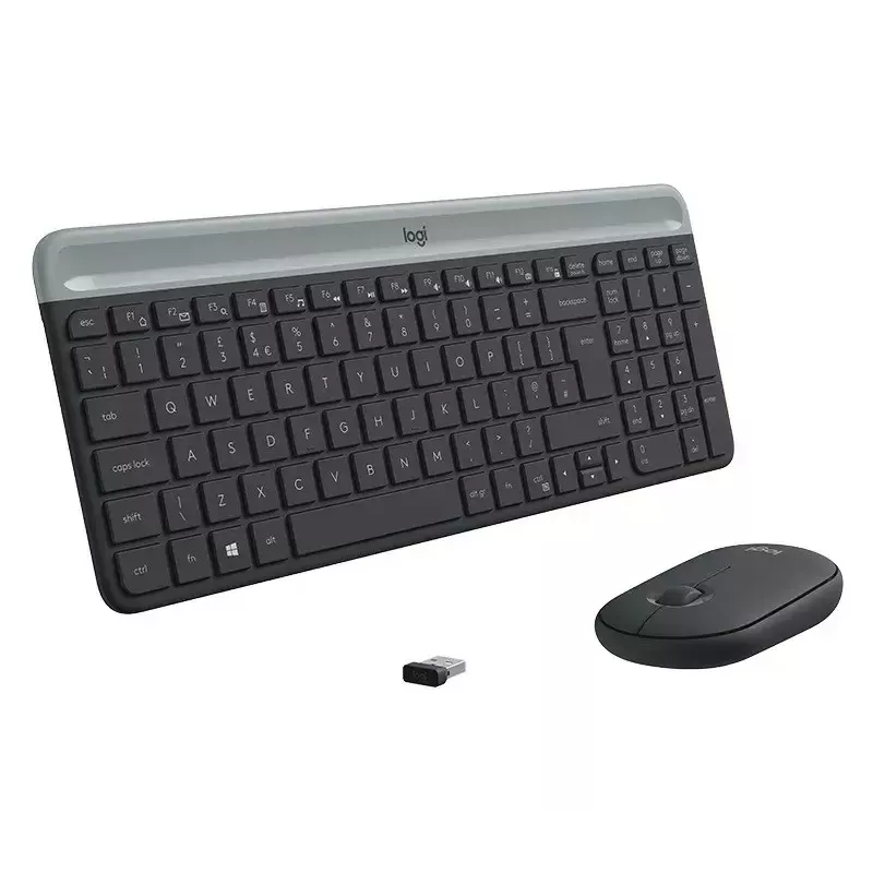 Logitech MK470 Ασύρματο πληκτρολόγιο+ποντίκι, Graphite, ποντίκι συμπεριλαμβάνεται, QWERTY US, USB