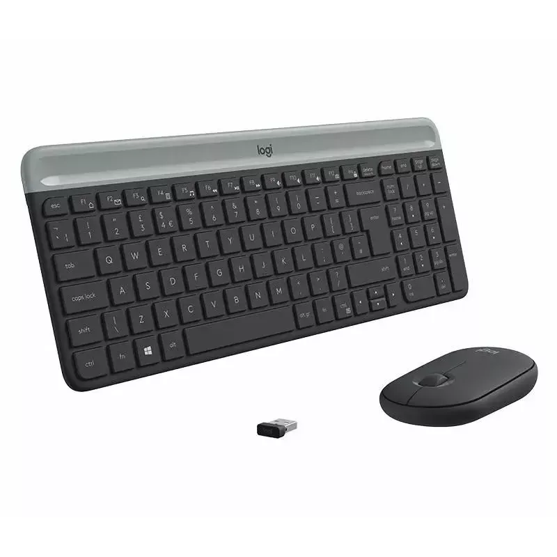 Logitech MK470 Ασύρματο πληκτρολόγιο+ποντίκι, Graphite, ποντίκι συμπεριλαμβάνεται, QWERTY US, USB